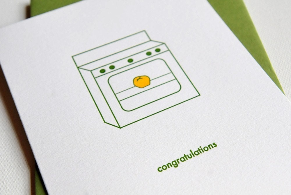 Bun In The Oven Letterpress Congratulations Card