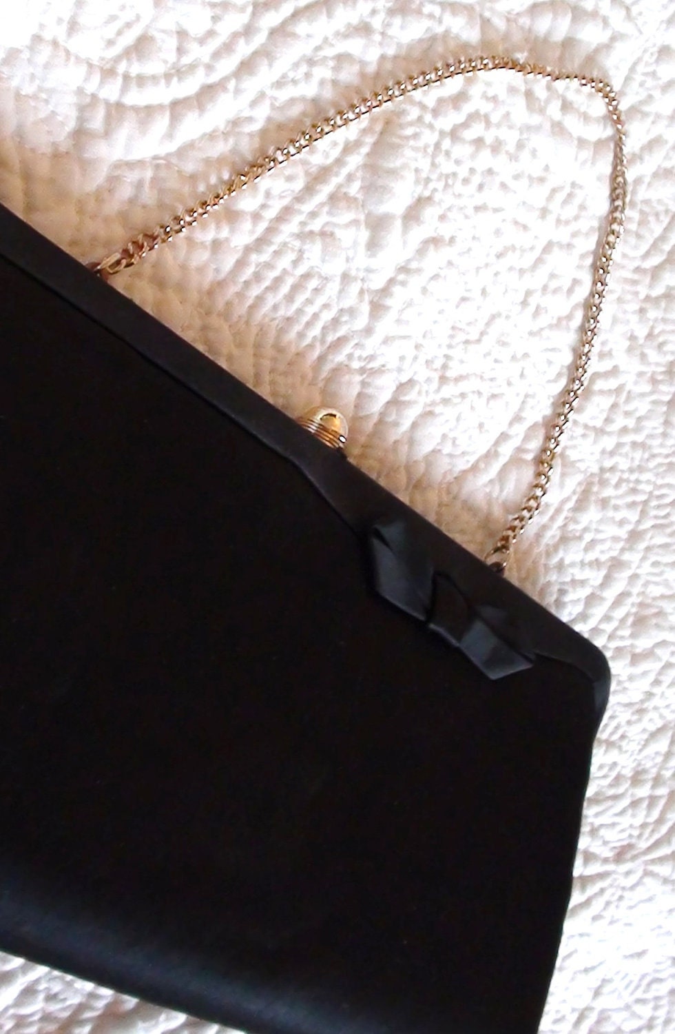 Handbag Evening Black Bag Clutch and Brand Admiral or Mourning Clutch Handbag Handle from 1940s Now On Clearance
