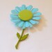 Vintage 1960's Enamel Flower Pin in Teal Blue and Green