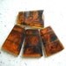 Vintage Lucite Beads Large Trapez Brown Amber, 6