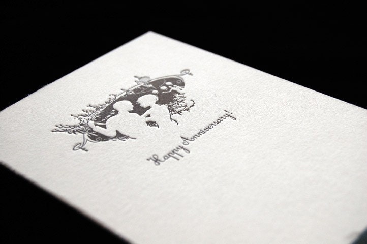 Happy Anniversary - Twilight Lovers - Letterpressed 4bar Card and Envelope