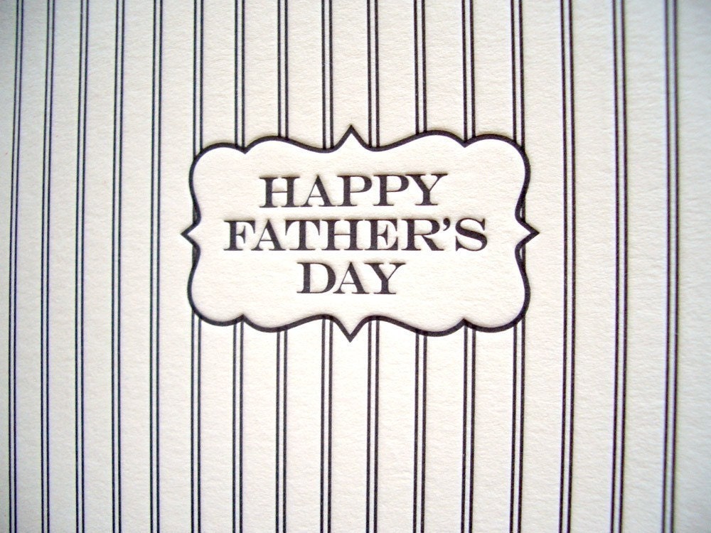 Happy Father's Day - Pinstripe Dad - Letterpressed A2 Card and Envelope
