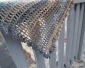 Sideways crochet shawl or scarf pattern: Asymmetry in motion with chart