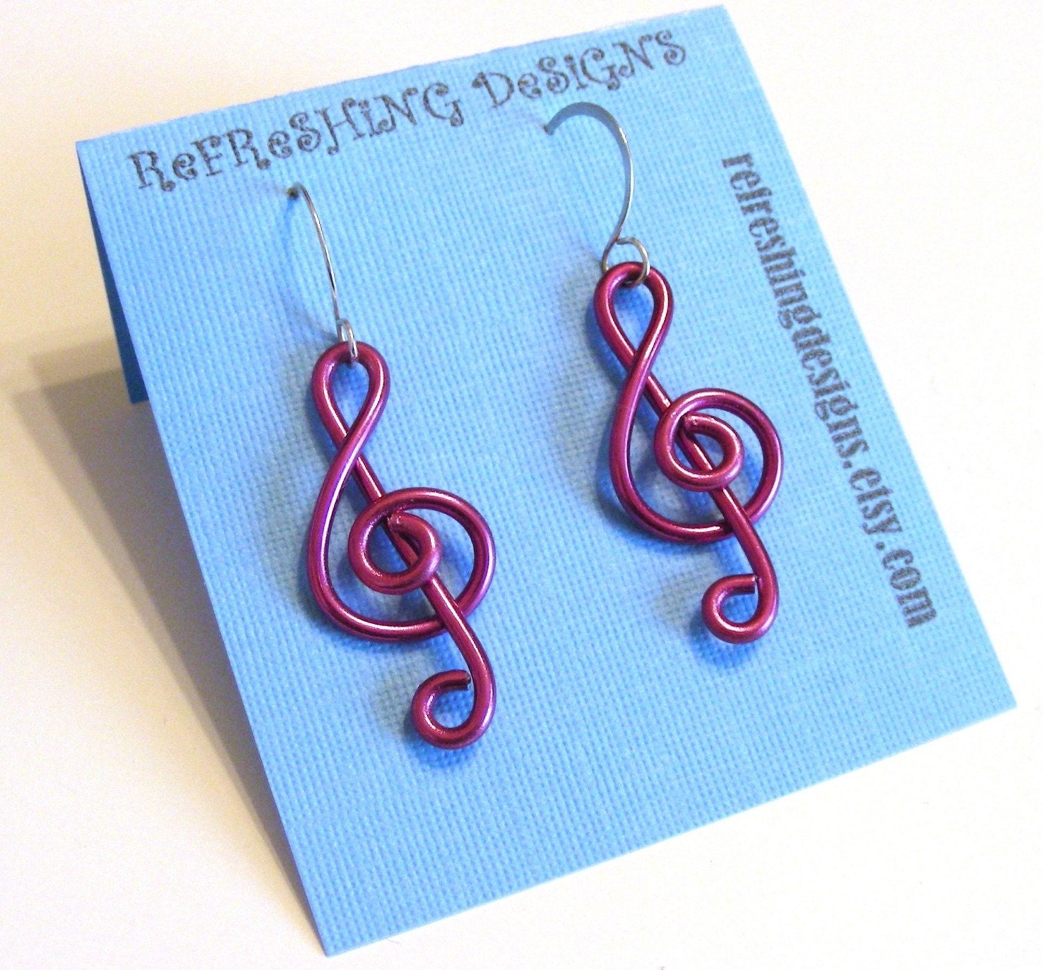 Treble Clef - Music Earrings -  Customize your Color