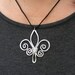 Fleur de Lis - Hammered Wire Necklace - Choose Your Own Color