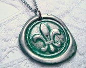 Wax Seal Pendant  Fleur de Lis WITH chain - Your Choice of Color - Etsy Wedding Divas