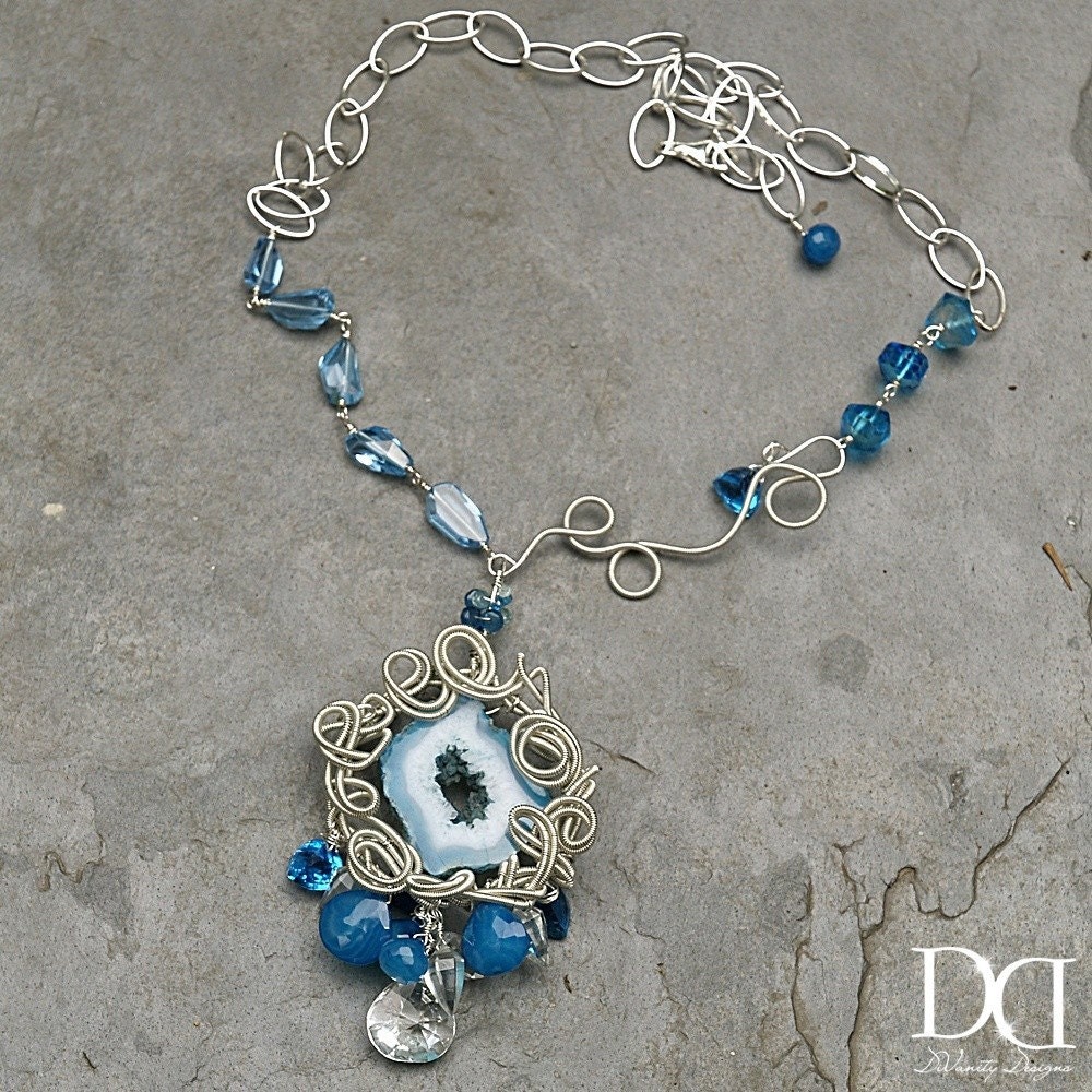 Medusa Topaz and Chalcedony Necklace