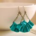 linen ruffle earrings in seafoam green. available in several other colors.