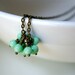 minty necklace. vintage mint green glass beads on antiqued bronze.