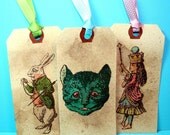 Alice In Wonderland In Color Gift Tag  -  Down the Rabbit Hole - Customize Colors