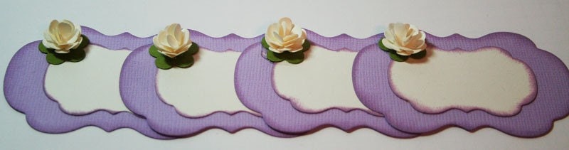 Gift Tag with Dimensional Rose in Soft Violet Label with Flower Embellishement Gift Tag  Set  Flourish Shape