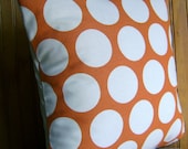 Set of Two - Pumpkin Dot Pillow Cover - Mod Design- 16 Inch