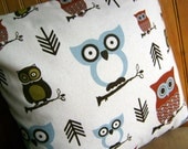 Set of Two - Happy Owls - Pillow Covers - 16 Inch