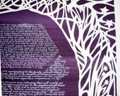 Royal Ketubah - purple gold white - Jewish wedding