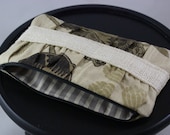 Rouched Burlap Accent Clutch
