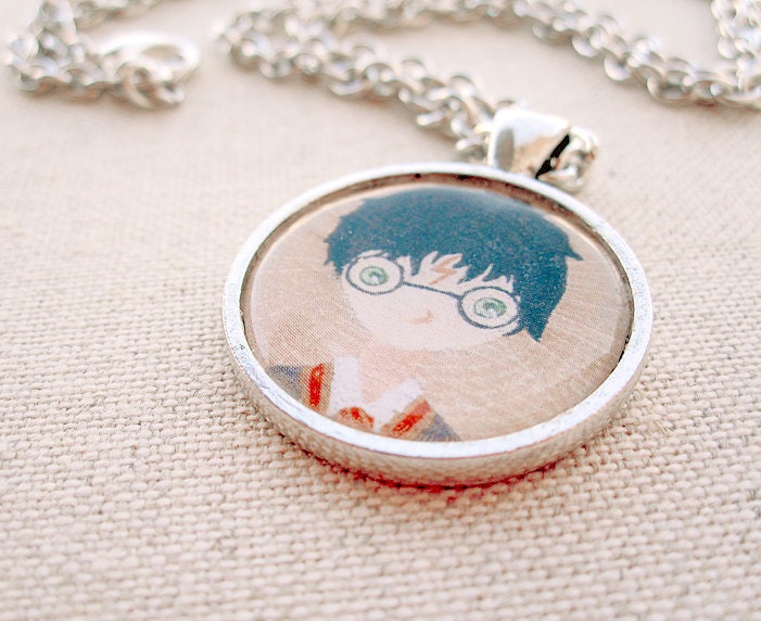 Harry potter mini painting pendant necklace