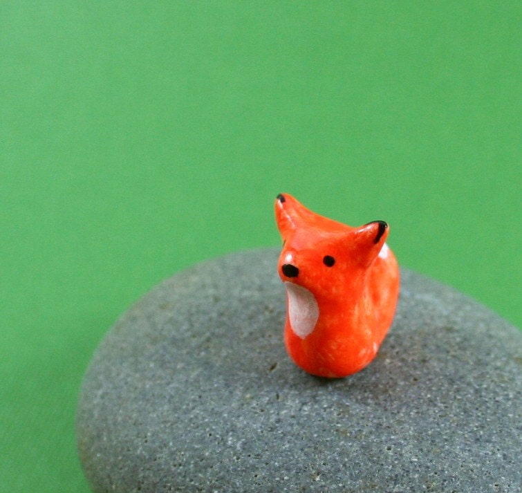 Little Orange Fox - Hand Sculpted - MadeWithClayAndLove