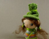 OOAK Art Doll Hand Sculpted - Little Toque Girl Miniature