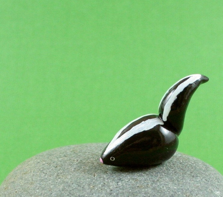 Little Skunk - Hand Sculpted Miniature Polymer Clay Animal