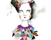 The Lady with the Rain in Her Hair -  A3 Print
