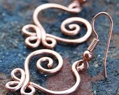 Copper. Small. Celtic. Heart. Earrings.