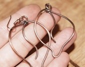 Oxidized. Copper. Large. Leaf. Earrings.
