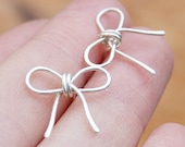 Bow Posts, Studs, Sterling Silver, Wire Earrings, Wire Jewelry
