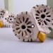 2 Green Barn Owl Ceramic Buttons