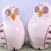 SALE - Wedding Cake Toppers - Cake Toppers Owls - Cake Toppers Birds - Ceramic Cake Toppers