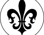 Fleur de lis wooden handle, rubber stamp