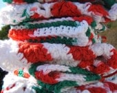 Cotton Dish Cloths red green white reusable dish rag face wash XL scrubbie trivet hot pad holiday decor dishcloth