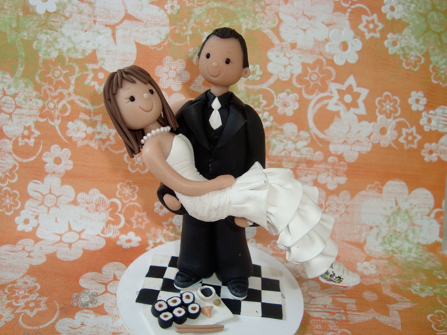 Custom Made Bride and Groom Wedding Cake Topper