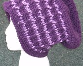 Crochet Hat -Slouch Hat -The Stovepipe in purple - crochet unisex hat - fall, winter  accessories