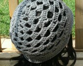 Hand Crocheted Hat - Sea Shells in gray - Crochet Hat - womens hats  womens accessories