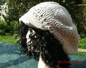 Hand Crocheted Hat - The Slouchy newsboy cap in Gray - Crochet Slouch Hat - Crochet hat