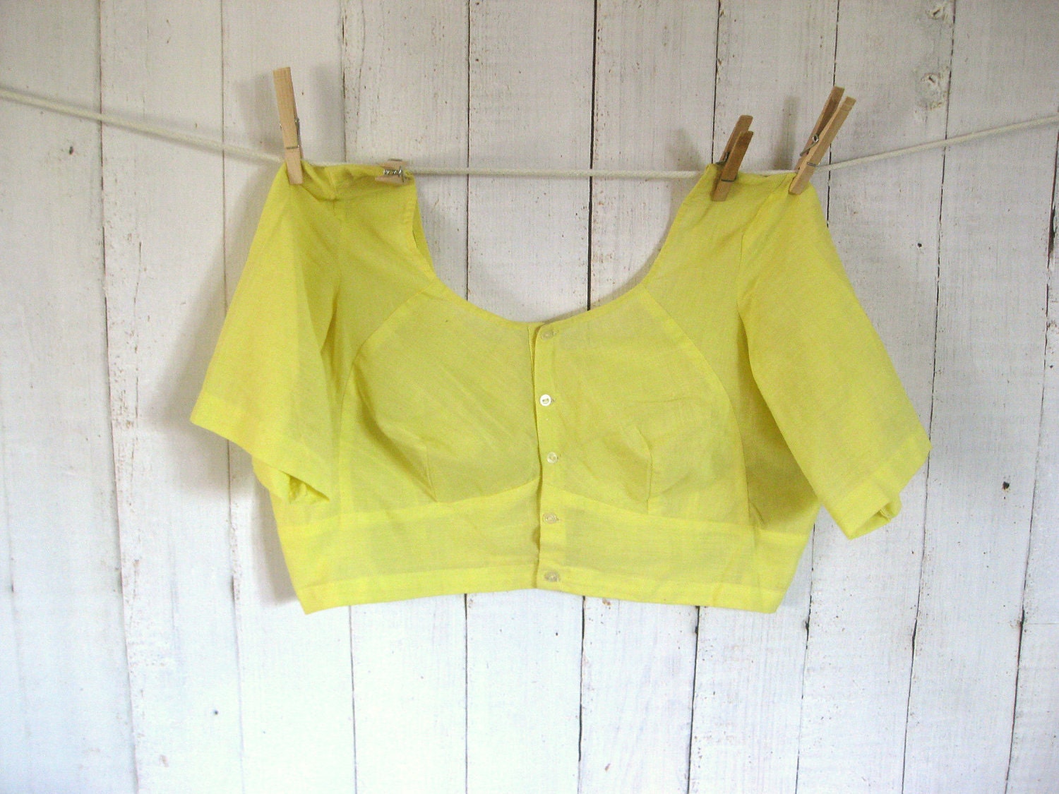 Vintage Yellow Crop Top - S/M