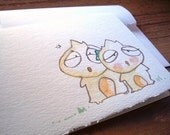 Yellow Monsters. Hand Painted Notecards (set of 3)