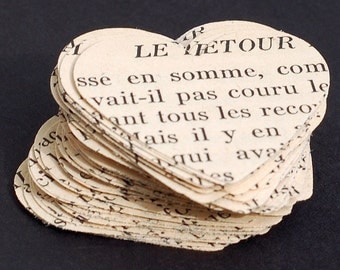 French paper heart punches vintage craft supplies