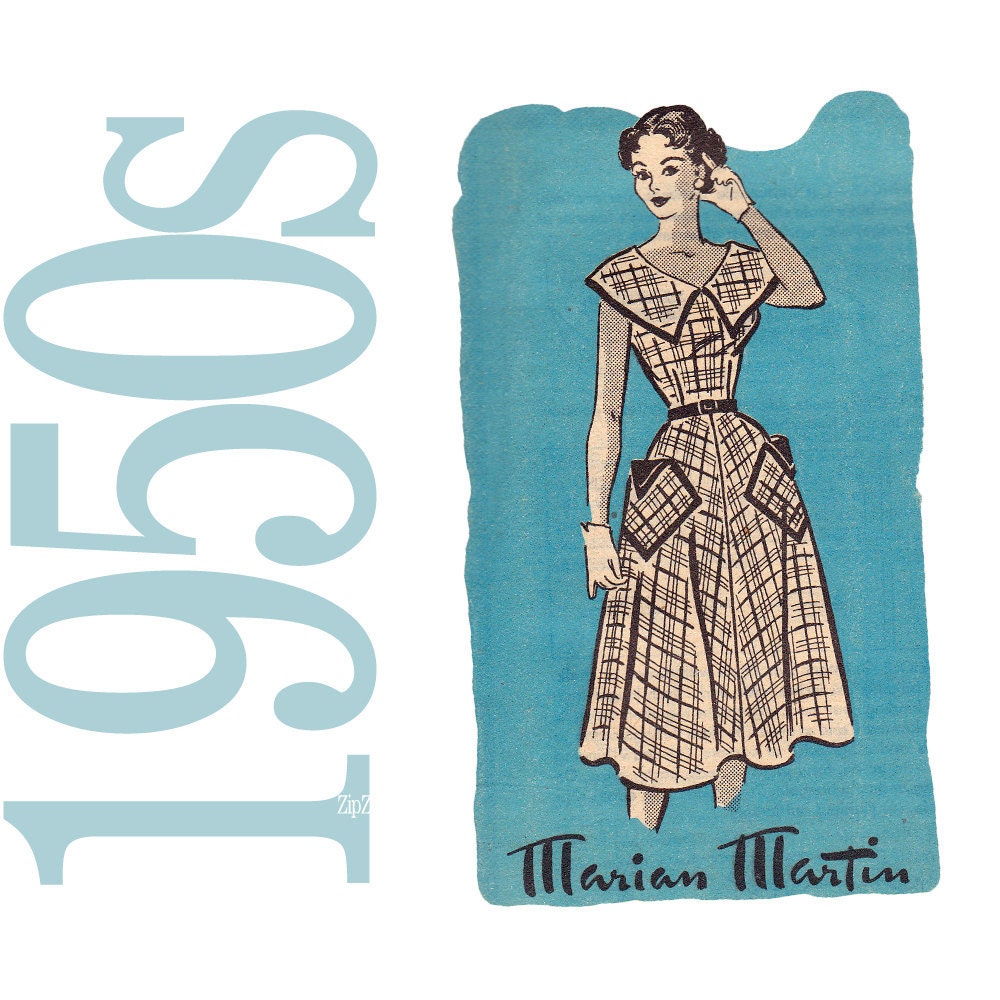 50s Dress Vintage Pattern - B 36 - Marian Martin 9104