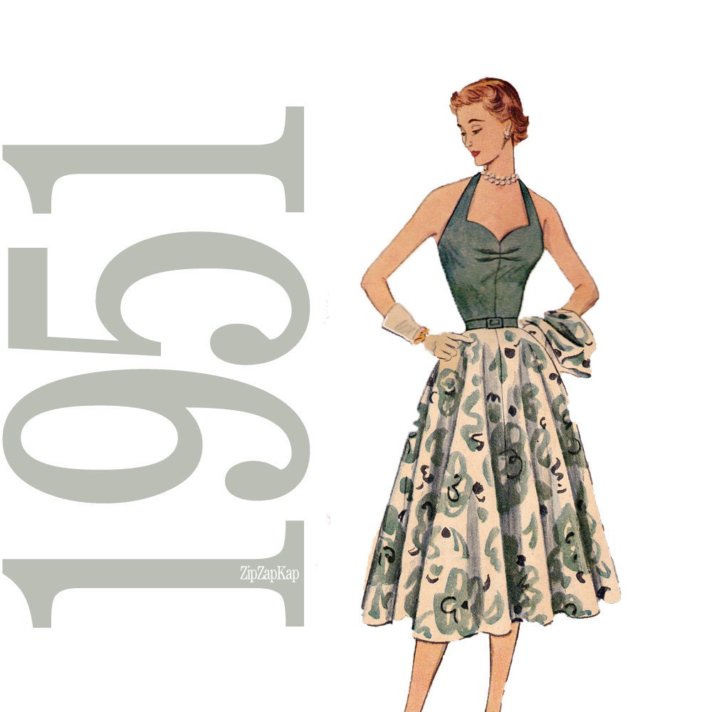 50s Pinup Dress Vintage Pattern - B34 - Simplicity 3575