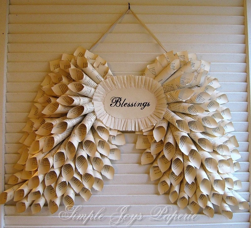 Tattered Angel Wings Paper Sculpture MTO