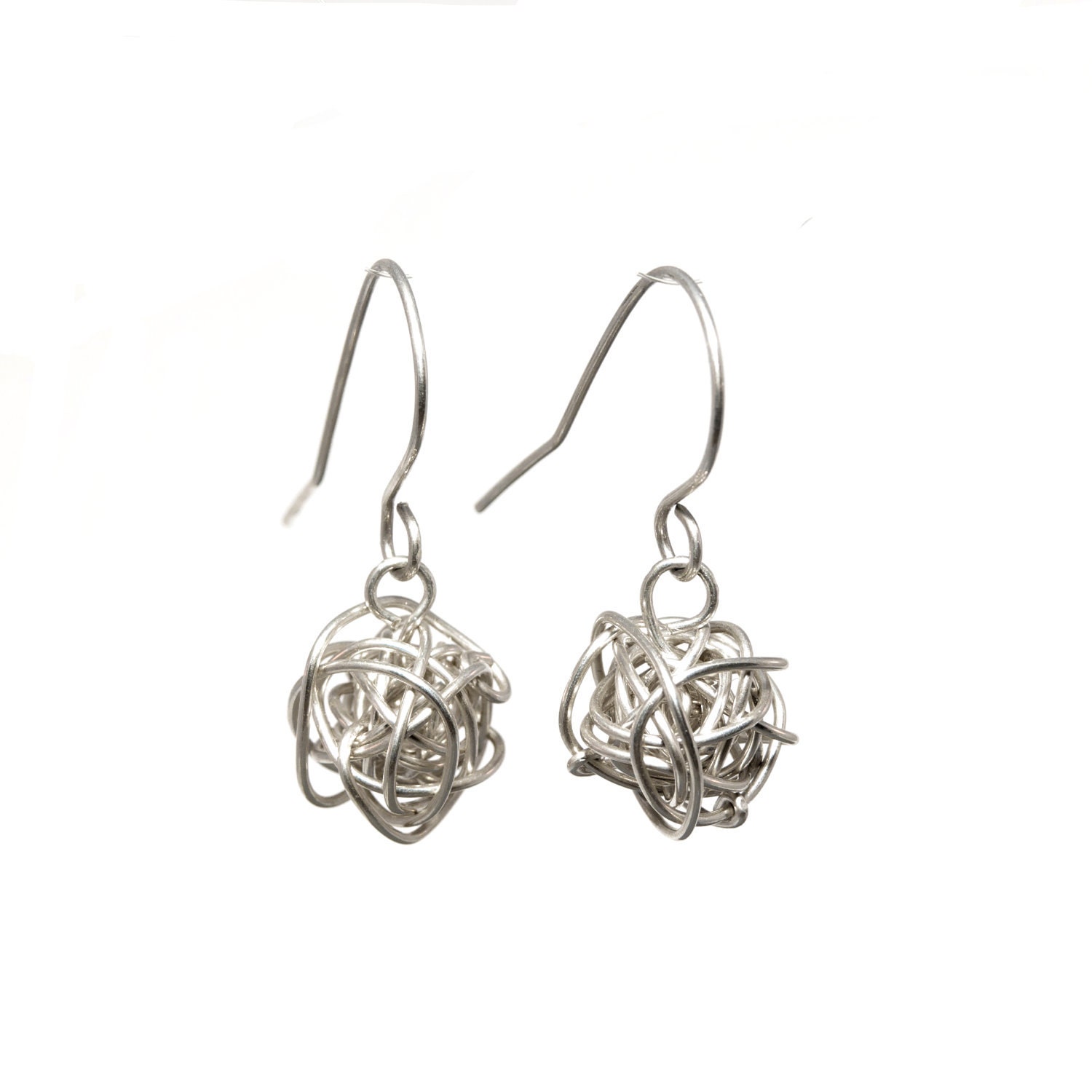 Eco Friendly Sterling Silver Storm Earrings Silver Knot earrings