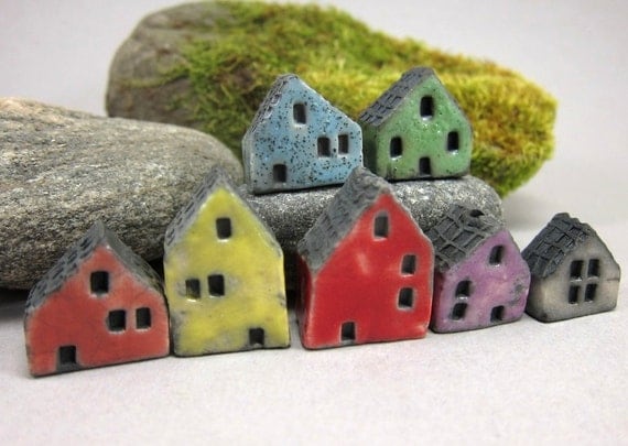 Lucky nr 7...Rustic Miniature Houses for Moss Tearriums or Pot Gardens