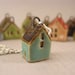 Turquoise GREEN - Tiny House Pendant in Stoneware