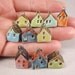 10 Miniature Stoneware House Charms