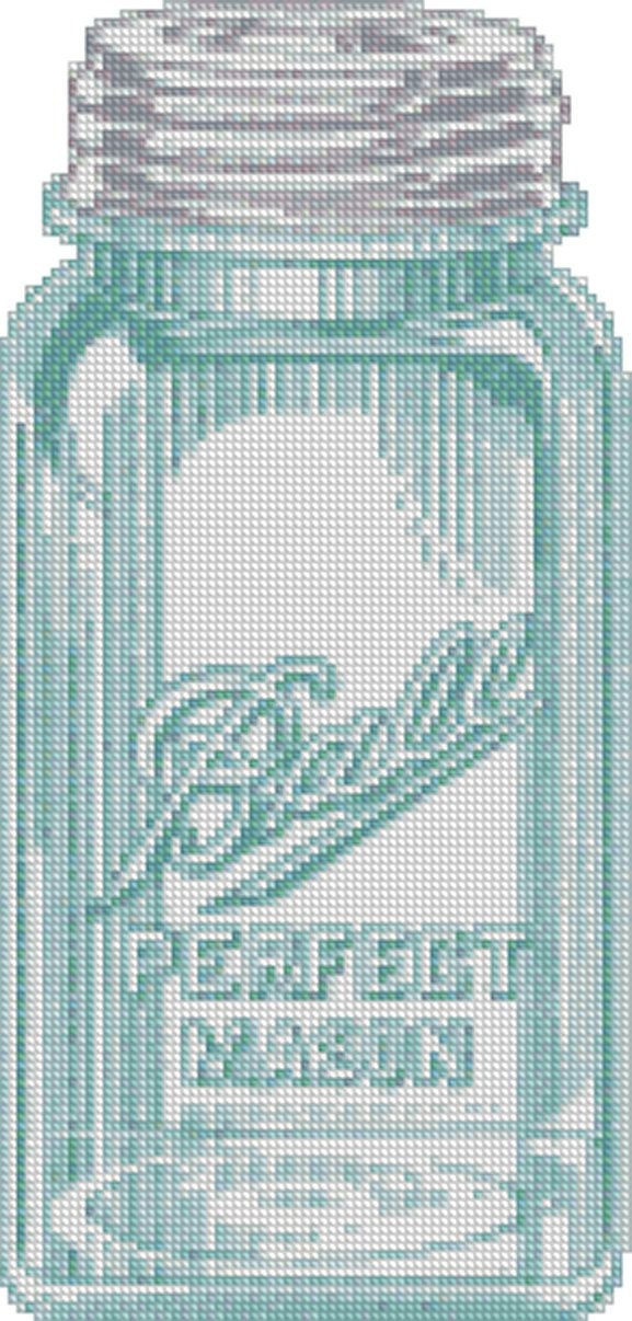 Mason Jar Cross Stitch  PDF Pattern
