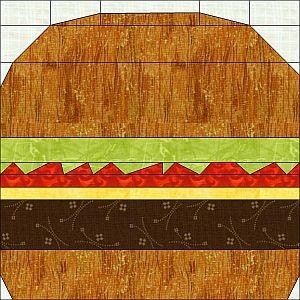 Cheeseburger and Fries Foundation Paper Piece Quilt-PDF Pattern by MadCreekDesigns