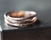 Hammered Rose Gold Stacking Ring - wedding band