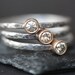 Champagne Diamond Stacking Rings- engagement ring- wedding ring- bridal jewelry- gold, silver- mixed metal- bezel- hammered- simple
