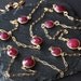 Long Rose Cut Ruby Station Necklace in 14kt Gold
